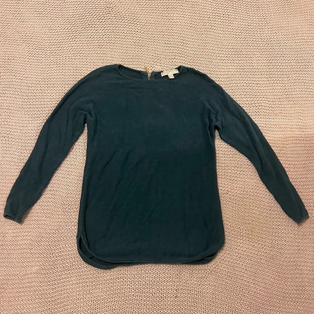 Micheal Kors Dark Green Long Sleeve Top